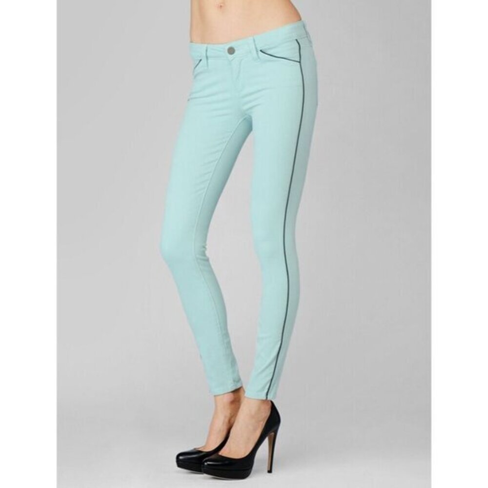 Paige Denim Pipeline Ultra Skinny Stretch Jeans Mint Sky Navy $158 Sz 30 NWT